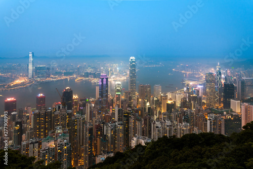 Obraz na płótnie Hong Kong from the Peak in Twilight. w salonie