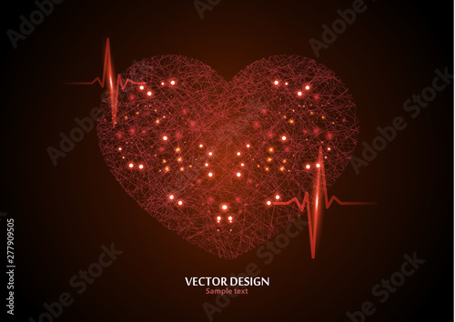 Creative concept illustration of world heart day, good health logo. Design for banner or poster.