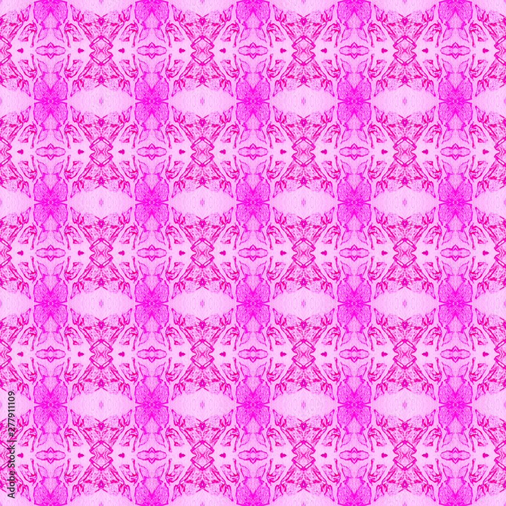 Pink square allover seamless pattern. Hand drawn w Pink square allover seamless pattern. Hand drawn w