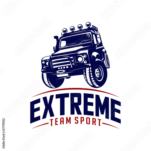 Off-road car logo design vector. Off-road extreme car club logo templates. Vector symbols