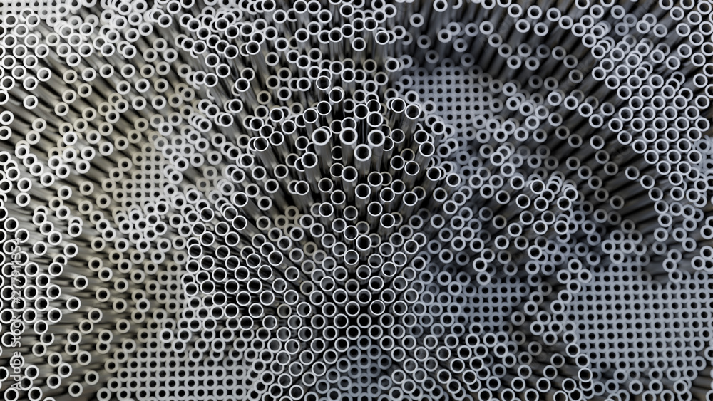 Abstract background of close up of metal pipe