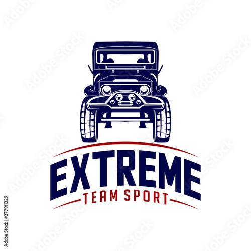 Off-road car logo design vector. Off-road extreme car club logo templates. Vector symbols