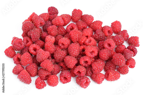 raspberries on a white isolated background