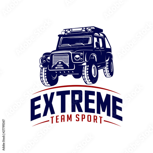 Off-road car logo design vector. Off-road extreme car club logo templates. Vector symbols