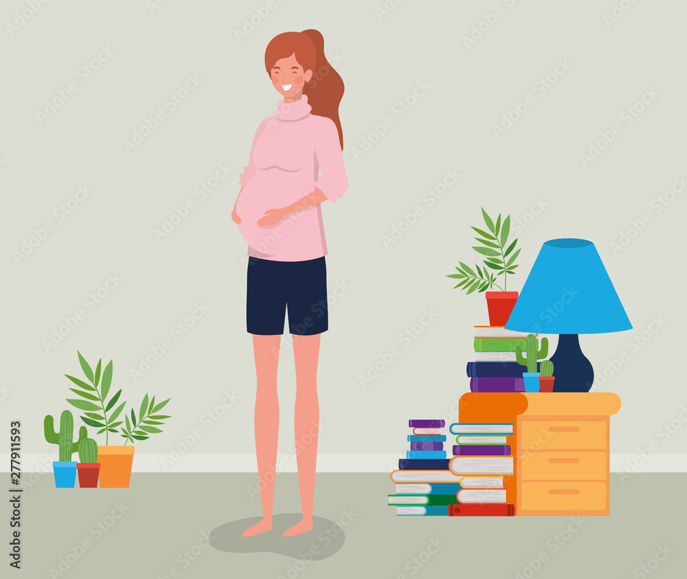 pregnancy woman in house place scene pregnancy woman in house place scene