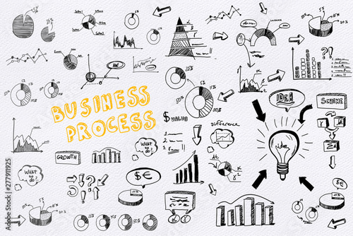 business dooles on paper background photo