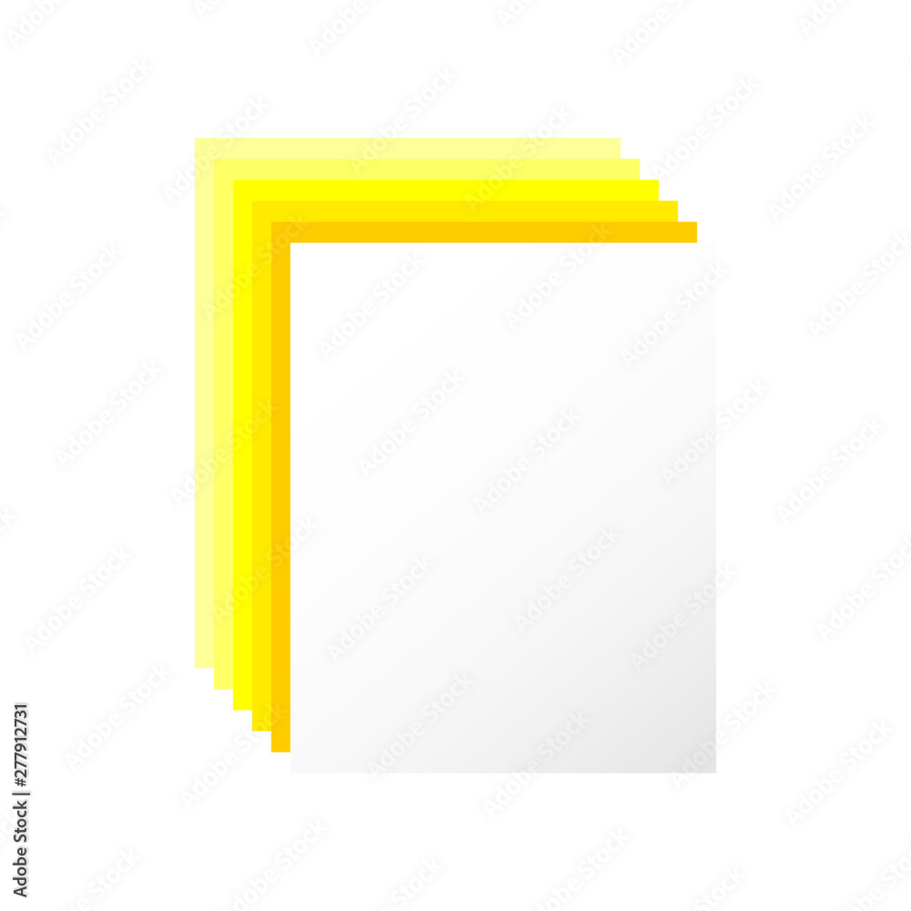 3D blank sheet of paper with yellow shadow. Vector graphic illustration suitable for icon or banner. 3D blank sheet of paper with yellow shadow. Vector graphic illustration suitable for icon or banner.