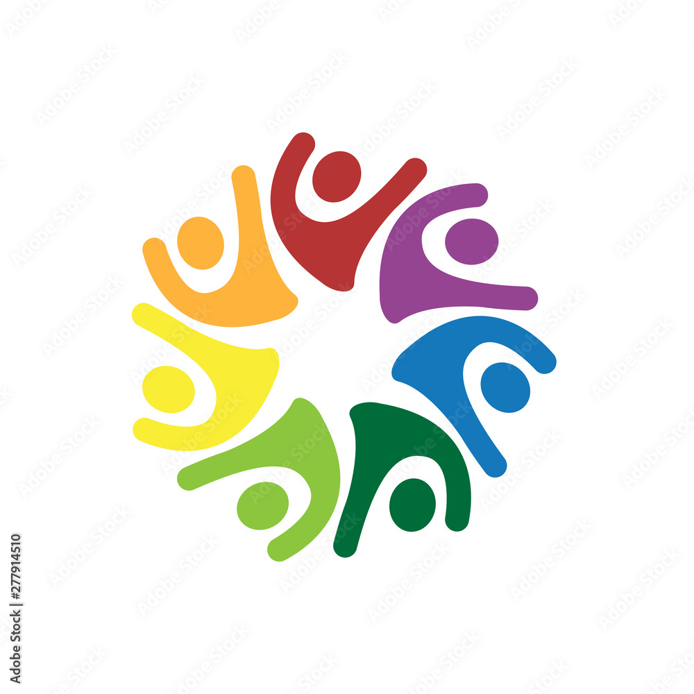 Fototapeta premium Community, network and social icon Logo template vector design template-or Community care
