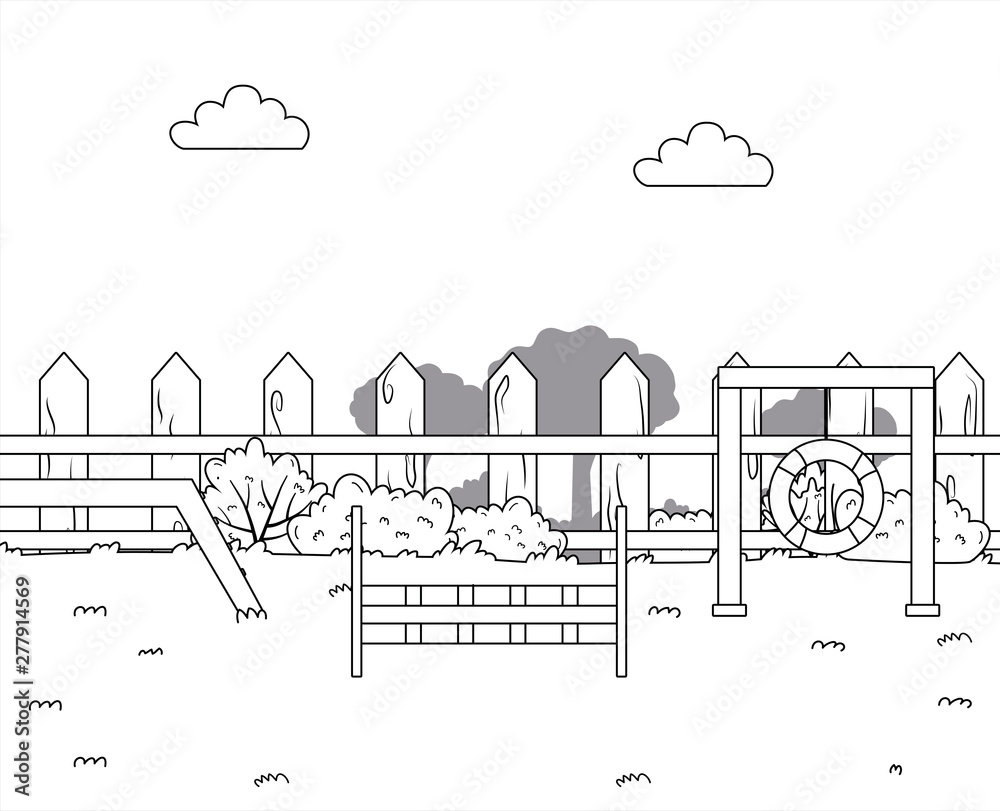 Naklejka premium Training park for dogs design