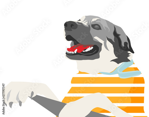 colorful dog illustration (cartoon)