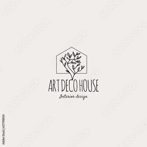 Artistic Floral House Logo Design
