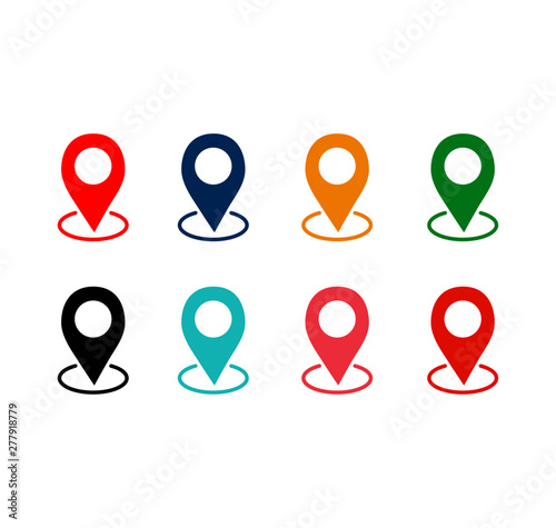 Free Download set colorful map pointer location pin icon marker vector illustration. Navigation concept illustration. GPS symbol - GFXLoad