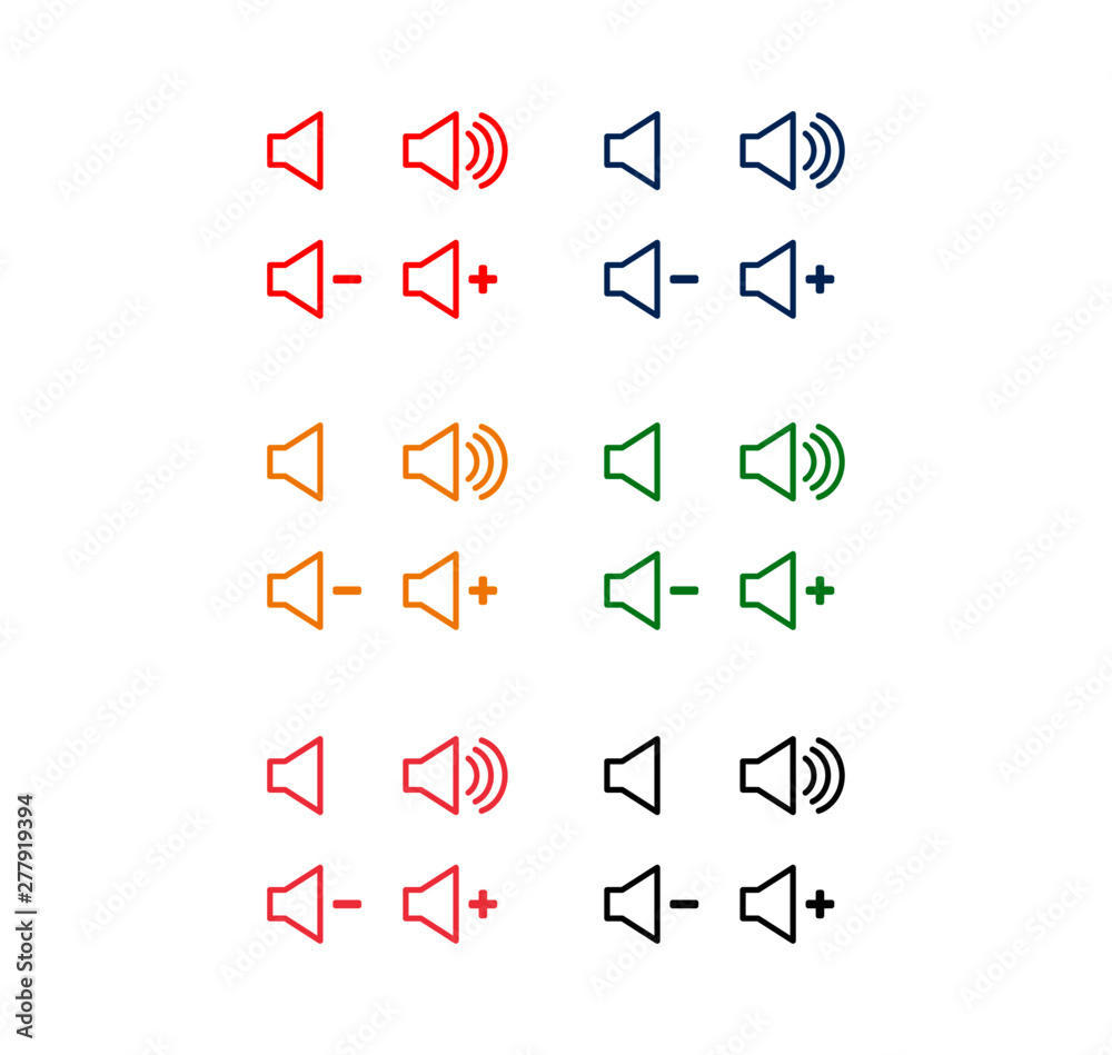 Audio speaker or music sound volume on flat vector icon for apps and websites Audio speaker or music sound volume on flat vector icon for apps and websites