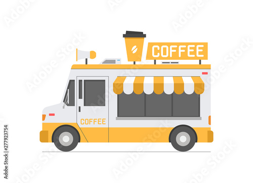 Coffee Truck. isolated on white background