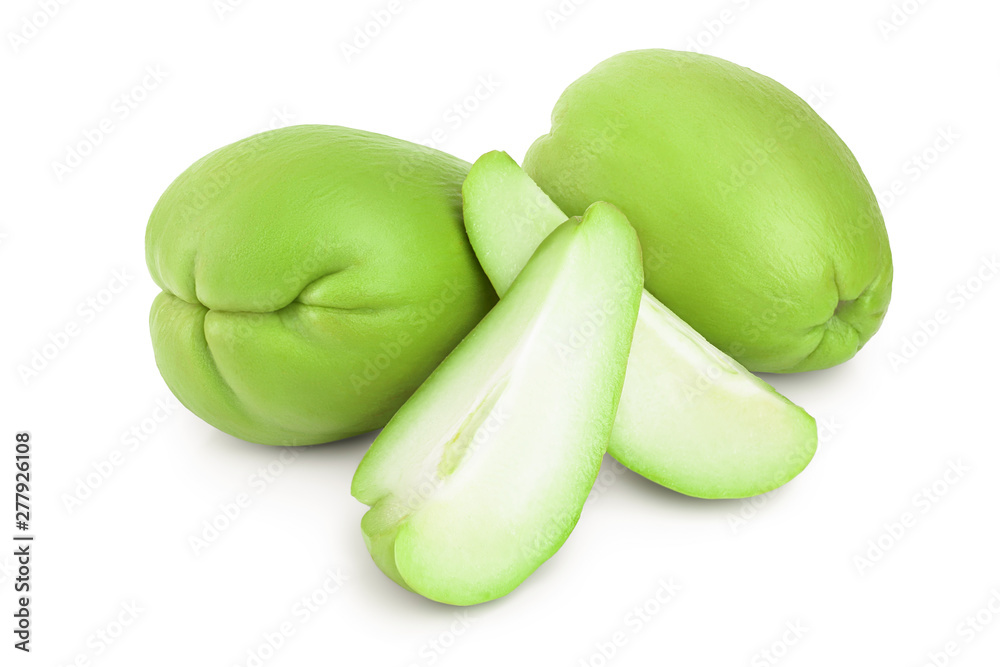 fresh Chayote vegetable isolated on white background fresh Chayote vegetable isolated on white background