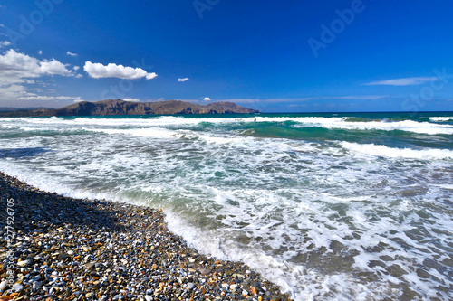 View from the beach of Georgioupolis, Crete, Greece
