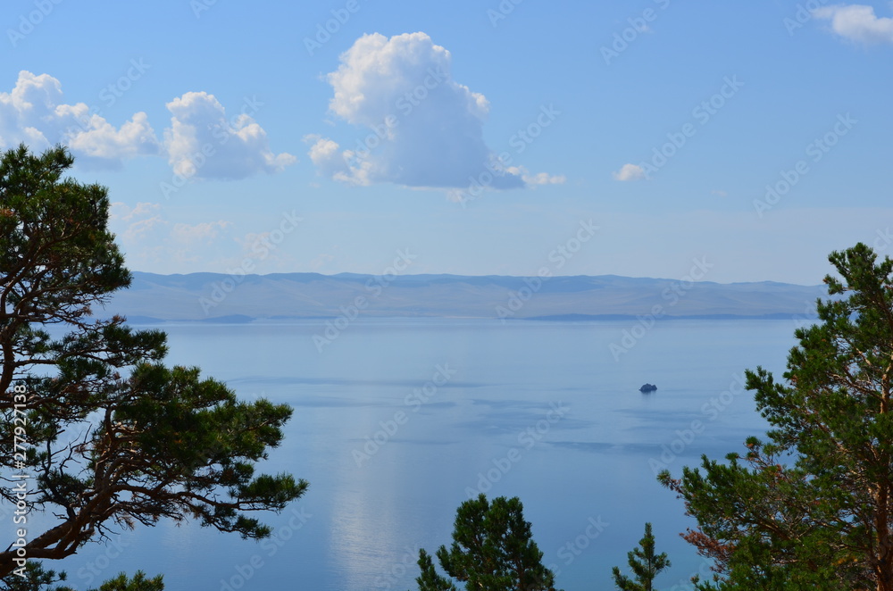 Lake Baikal view from mountains to 