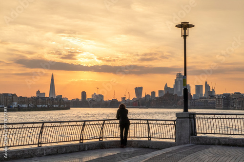 Watching the sunset over the river Thames