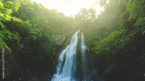 Tam nang waterfall  in the forest tropical zone  national park Takua pa Phang Nga Thailand