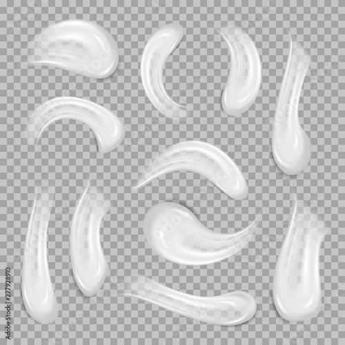 White cream elements. Element for advertising and promotional message. Vector illustration for your design and business