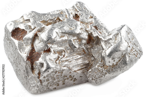 native 2.5 gram platinum nugget from the Kondyor Massif, Khabarovsk Krai, Russia isolated on white background photo