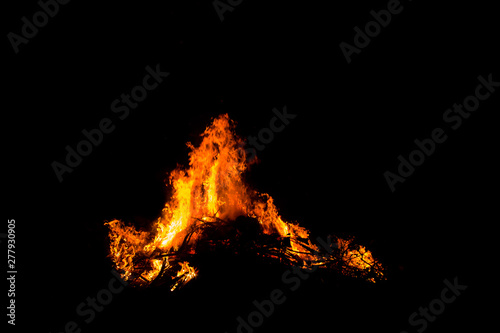 Bonfire Works with graphic creators. on black background light, The collection of fire. Suitable for use in the design, editing, decoration, use on both print and website.