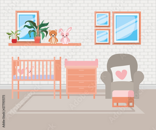beautiful baby bed room scene