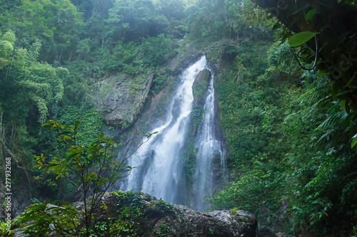 Tam nang waterfall  in the forest tropical zone  national park Takua pa Phang Nga Thailand