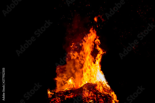Bonfire works with graphic creators,on black background light,The collection of fire, Suitable for use in the design, editing, decoration, use on both print and website.