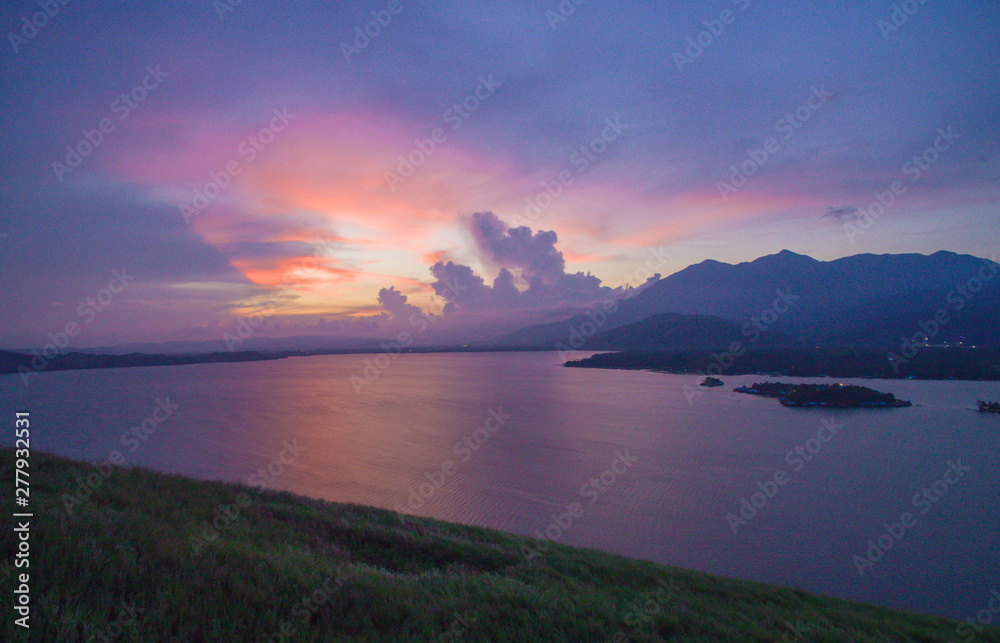 sunset at sentani lake jayapura papua indonesia