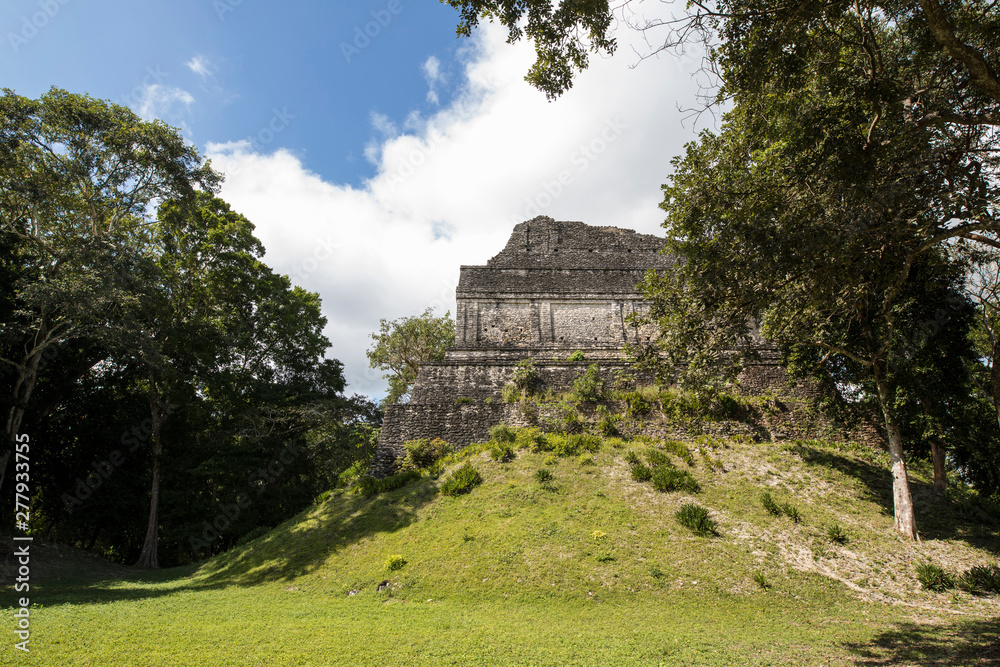 View of the Mayan ruins of Dzibanche in the Mexican Yucatan peninsula.