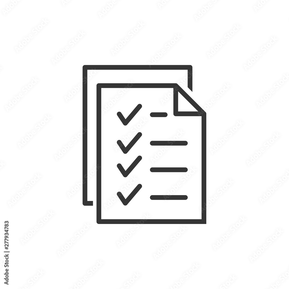 Document like auditing. Scrutiny, annual verification, info. flat style quality sign or success proven symbol vector sign isolated on white background illustration for graphic and web design. Document like auditing. Scrutiny, annual verification, info. flat style quality sign or success proven symbol vector sign isolated on white background illustration for graphic and web design.