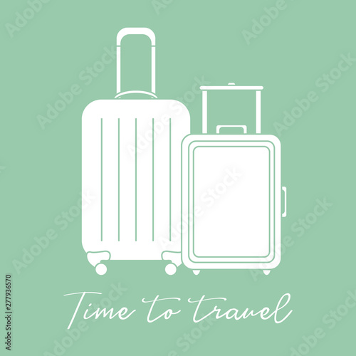 Two suitcases. Summer time, vacation. Leisure.