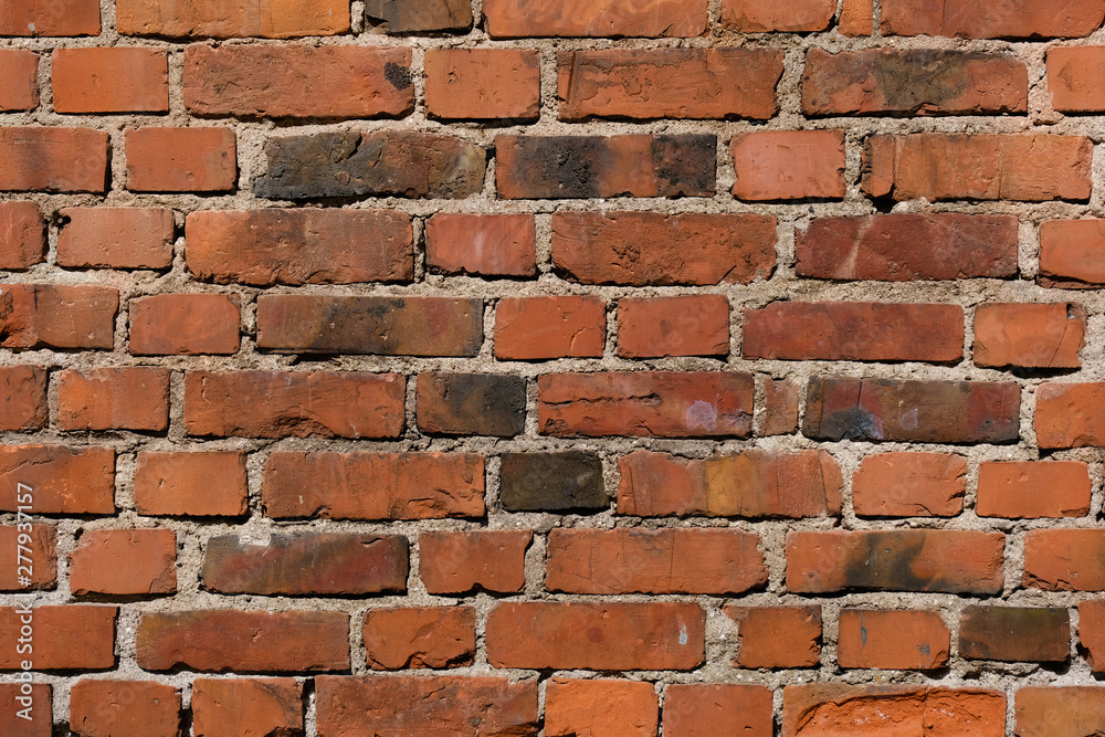 Obraz premium Old orange Brick wall. brick wall, masonry texture, brickwork pattern background