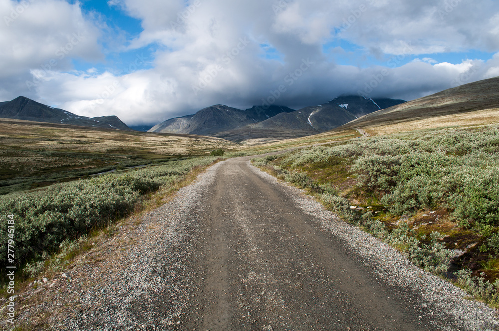 Stony path in the middle of mountain landscape in Norway Stony path in the middle of mountain landscape in Norway