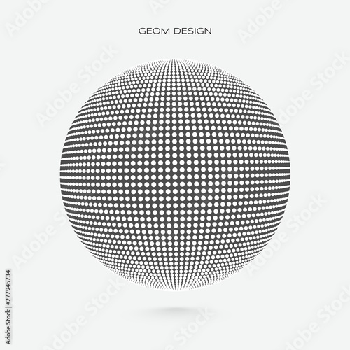 3d sphere made of white particle. Vector illustration. © funnydrew