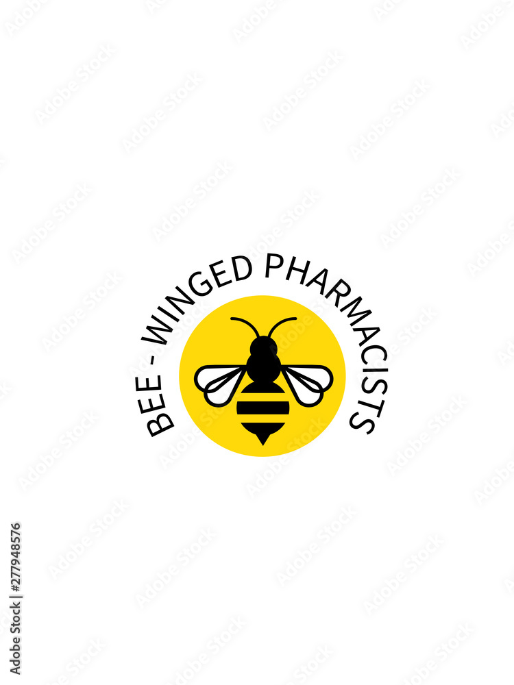Logo of a bee on a yellow background Logo of a bee on a yellow background