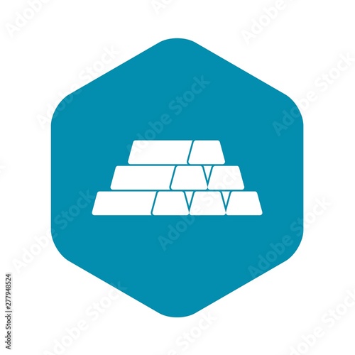 Gold bar icon. Simple illustration of gold bar vector icon for web