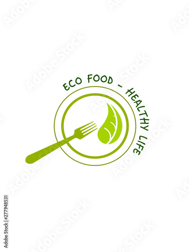 Healthy food logo on white background