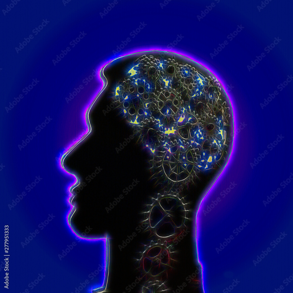 Obraz premium Brainiac. Photoshop illustration of mind and neural network