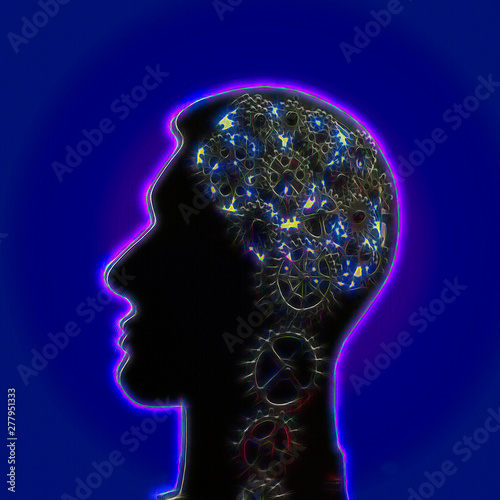 Fototapeta Naklejka Na Ścianę i Meble -  Brainiac.  Photoshop illustration of mind and neural network