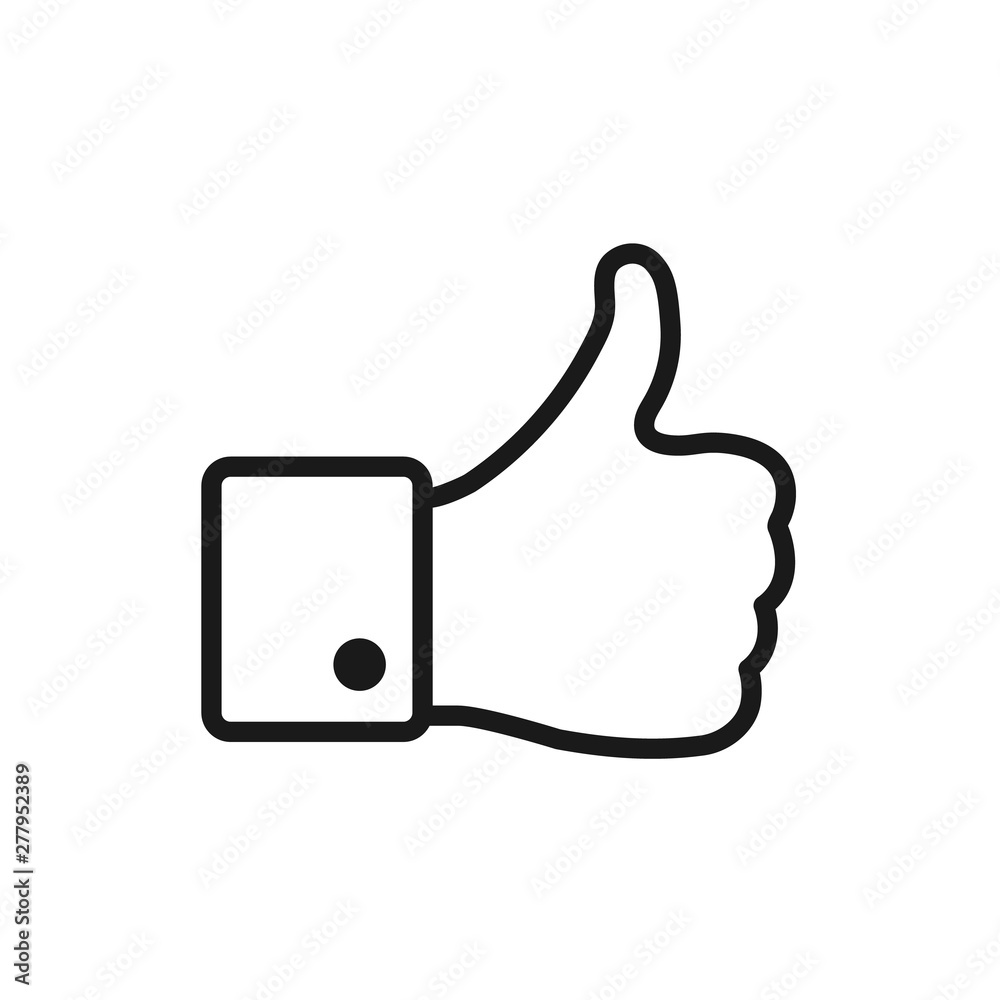 Like icon in outline style. Thumbs up icon. Social media like icon. Like vector icon for website and mobile UI design. Like icon in outline style. Thumbs up icon. Social media like icon. Like vector icon for website and mobile UI design.