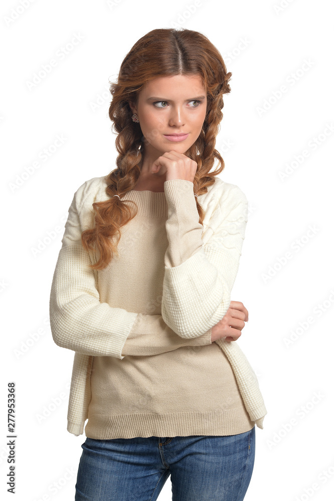 beautiful young woman isolated on white background beautiful young woman isolated on white background