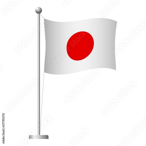 Free Download Japan flag on pole icon - GFXLoad