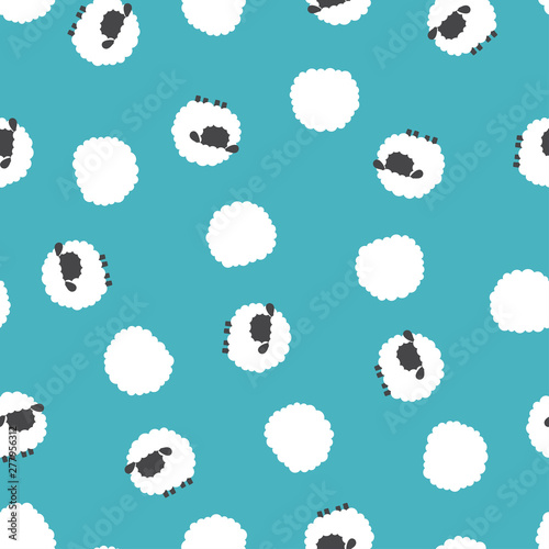 cartoon sheep seamless pattern