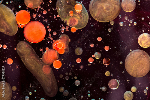 Liquid bubbles abstract background. Macro photography