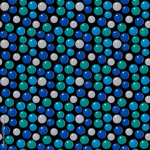  blue circles seamless pattern vector black background