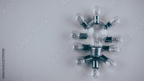 Incandescent bulbs are located on a circle