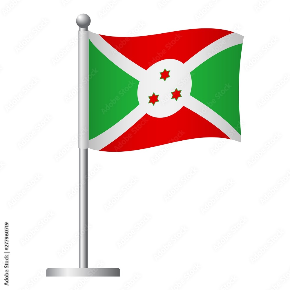 Burundi flag on pole icon Burundi flag on pole icon