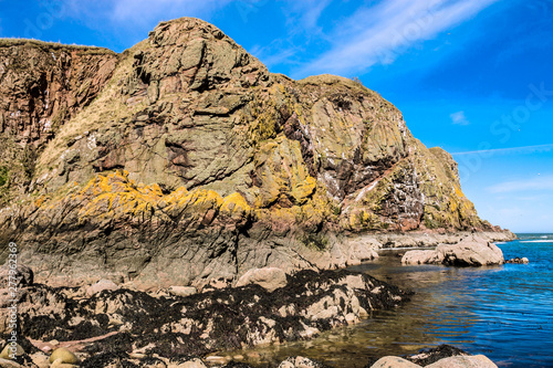 Longhaven Cliffs in Buchan. Peterhead, Aberdeenshire, Scotland, UK photo